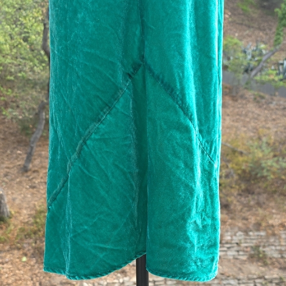 NWT RHODE JEMIMA VELVET SLIP STYLE MAXI DRESS IN EMERALD GREEN SIZE 6 - Picture 5 of 7